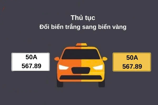 Hướng dẫn chi tiết thủ tục  đổi biển số trắng sang biển số vàng 2025 mới nhất